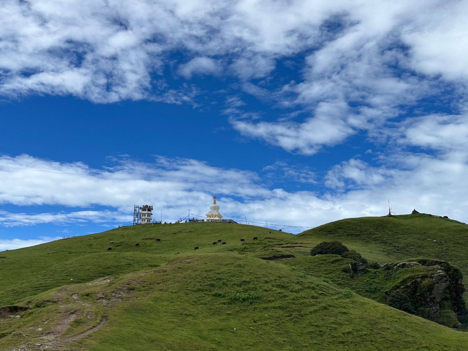 Green rolling hills at Sailung in Nepal